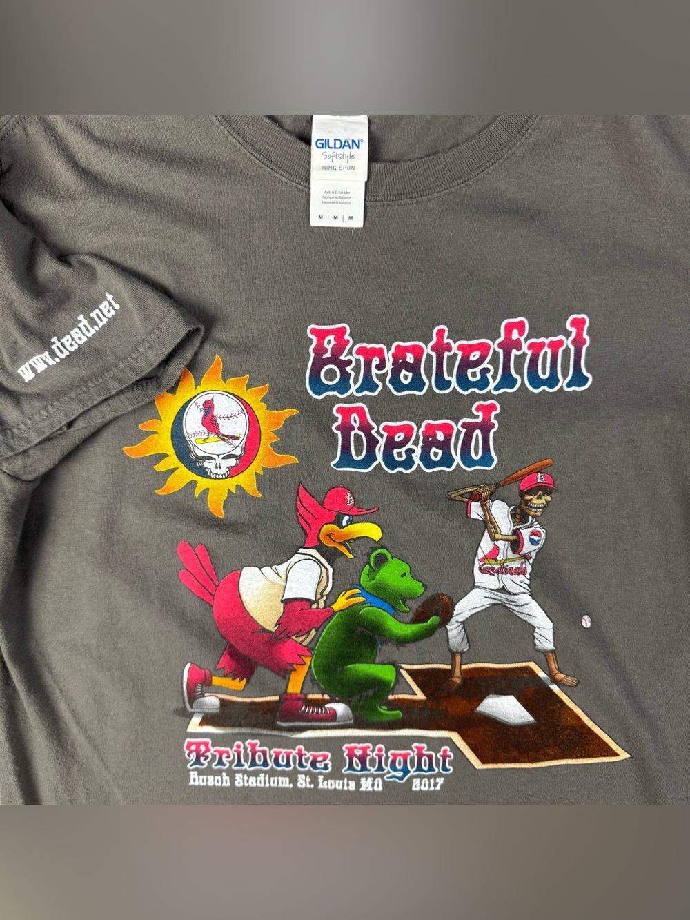 Grateful Dead T-Shirt Medium Gildan Tribute Night 2017 Busch Stadium St. Louis